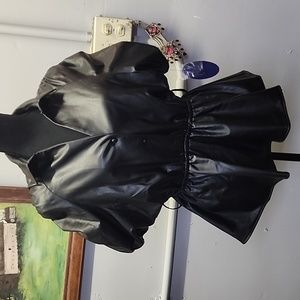 Super cute plether shirt soft on inside very hot and I lost the belt.